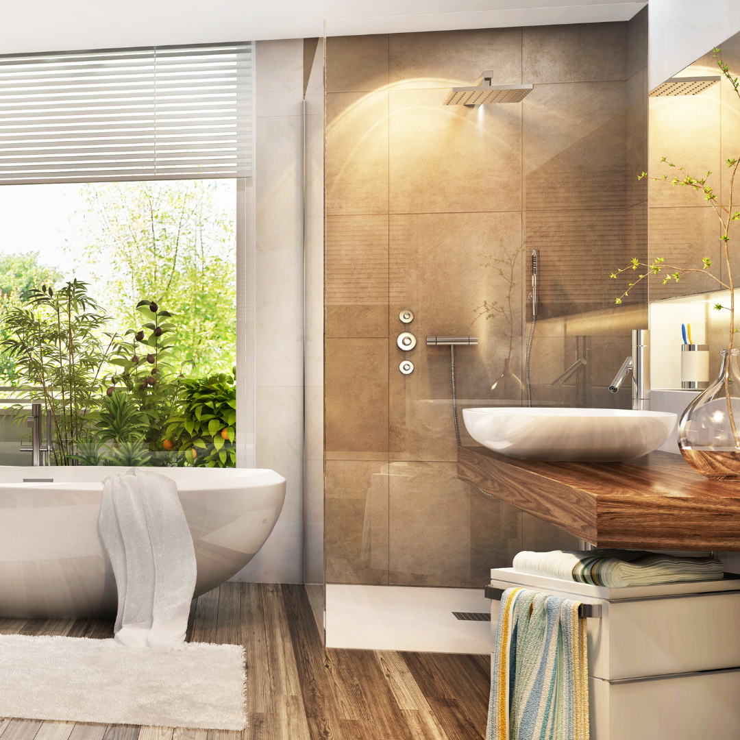 plombiers professionnels pour transformer votre salle d'eau en salle de bain avec baignoire îlot dans le Golfe de Saint-Tropez